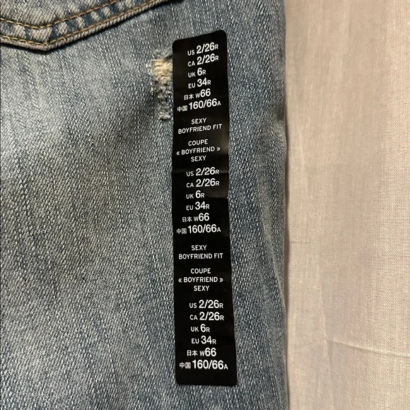 GAP Women's Boyfriend Jeans - Distressed Blue - Picture 3 of 6